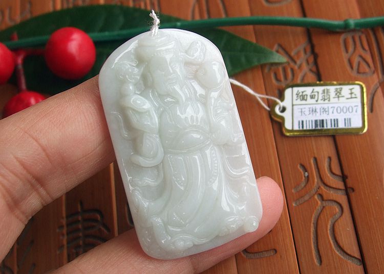 天然a货翡翠财神爷缅甸玉