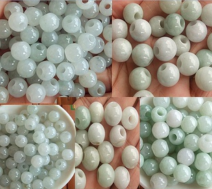 21176收尾顶珠有多规格大孔珠大孔圆珠缅甸玉天然A货翡翠玉收尾珠