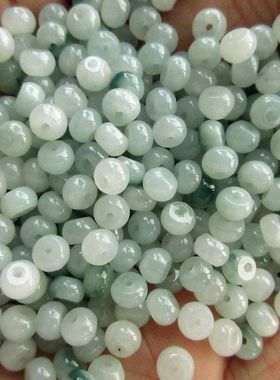 迷你特小款5.3MM小算珠算盘珠20378-16隔珠天然A货翡翠缅甸玉H13