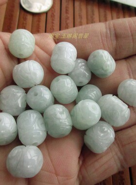 雕花小个珠转运珠路路通吊坠21818天然A货翡翠玉实拍A货缅甸玉H38