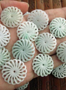 时来运转吊坠21284缅甸玉天然翡翠A货翡翠玉 实拍图镂空通花小号