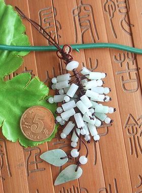 20699-7实物拍缅甸玉天然A货翡翠玉管珠款包挂车挂手机挂饰钥匙挂