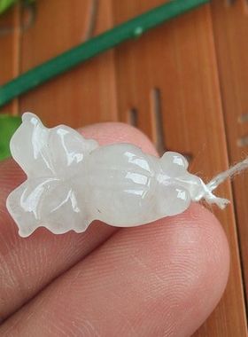 97045玉琳阁翡翠实物拍缅甸玉天然A货翡翠玉金玉满堂小金鱼小吊坠