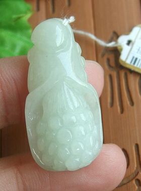 93713玉琳阁翡翠实物拍图缅甸玉天然A货翡翠玉 玉兰花吊坠送证书