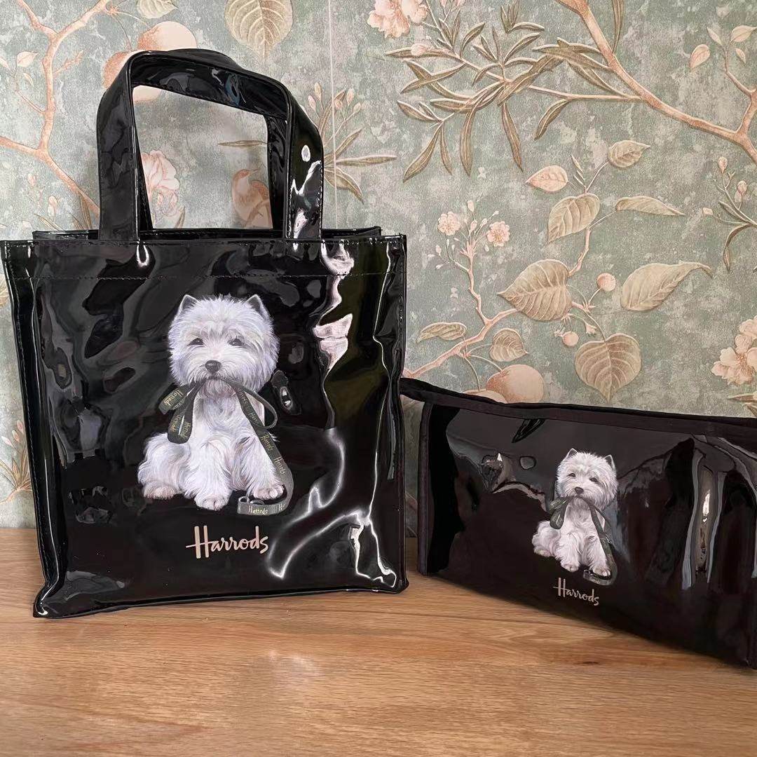 宠物周边西高地纯黑防水化妆包加手提袋套装福利