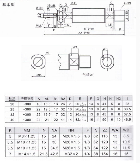 MFC/CDM2B40-60-75-80-100-150-200A带缓冲不锈钢迷你气缸 标准件/零部件/工业耗材 气缸 原图主图
