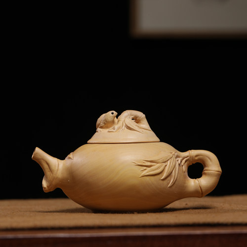 茶壶摆件黄杨木雕工艺品