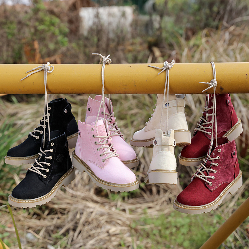 Aomitou新品夏の単品の靴のブタの8革のキャンバスの布のマーティンの靴の女性のツールの靴の韓国版の百長靴の1803