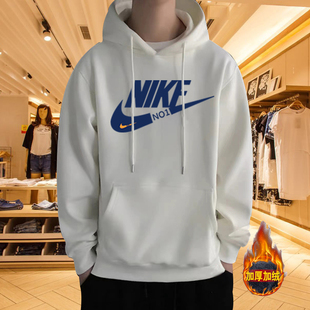 2025新款 秋冬季 连帽宽松休闲运动加绒加厚上衣潮牌 卫衣男士 情侣款