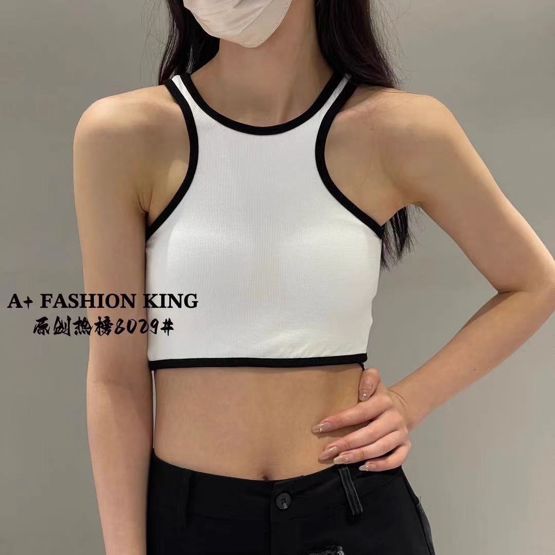 A+撞色设计短款背心短款时尚