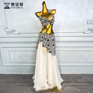 舞姿翼肚皮舞表演出练功服装女2024新款东方舞鼓舞三件套女WZY107