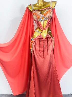 舞姿翼肚皮舞表演出服装女2024新款镶钻文胸长裙东方舞套装wzy062