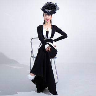 舞姿翼修身形体衣礼仪服2023新款训练走秀练功服舞蹈旗袍礼服1087