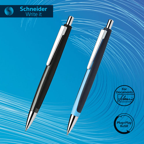 德国Schneider施耐德飞翔蓝色圆珠笔 进口中油笔书写顺滑原子笔