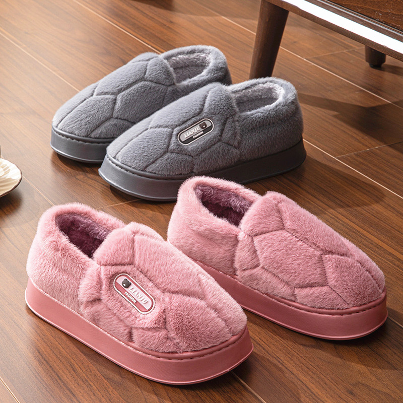 男女情侣包跟棉鞋特大码毛毛鞋保暖居家厚底秋冬季加大号防滑拖鞋