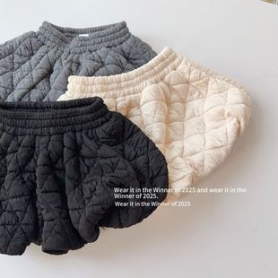 古德家2025冬款女童花苞裤 女童女孩韩版百搭松紧裙裤短裙