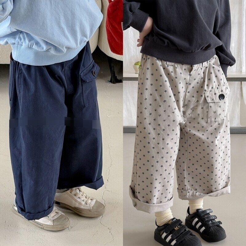 古德家2026秋季童装儿童韩版春款水洗棉哈伦裤长裤男童女童秋装裤