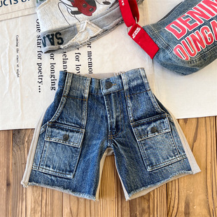 古德家 新款2024年夏季日系童装中古DD儿童夏季中裤AB面牛仔短裤