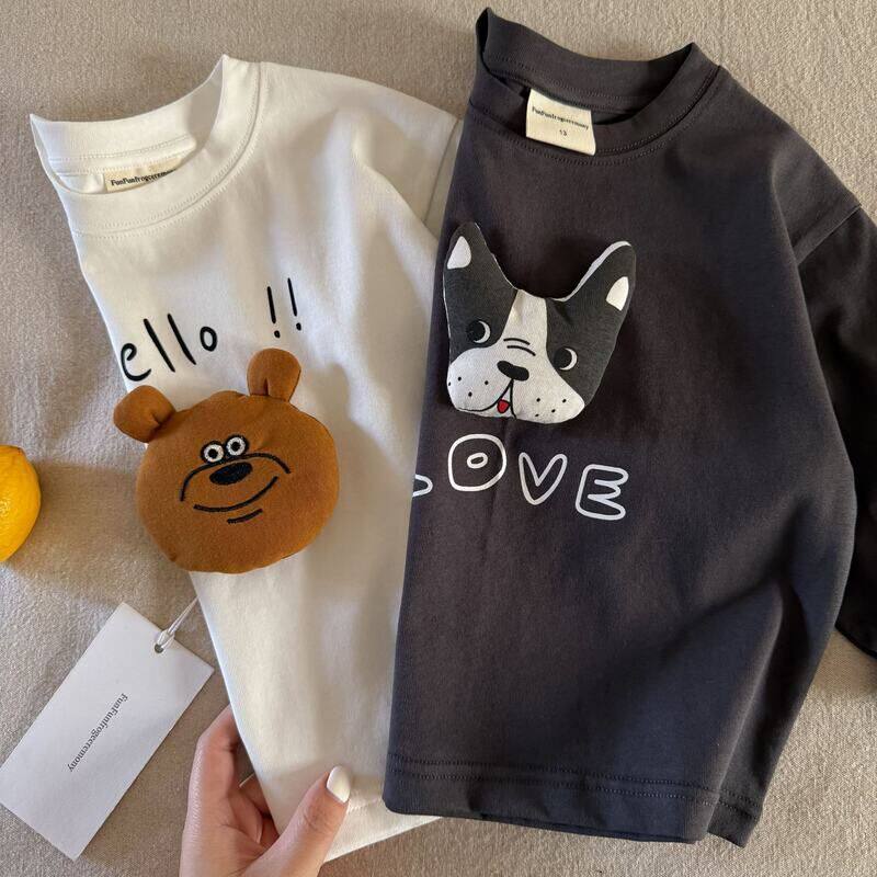 古德家2026春款童装长袖儿童T恤男童韩版休闲宝宝可爱打底衫