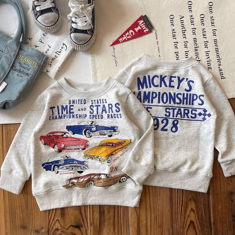 古德家日系中古DD童装儿童印花套头卫衣