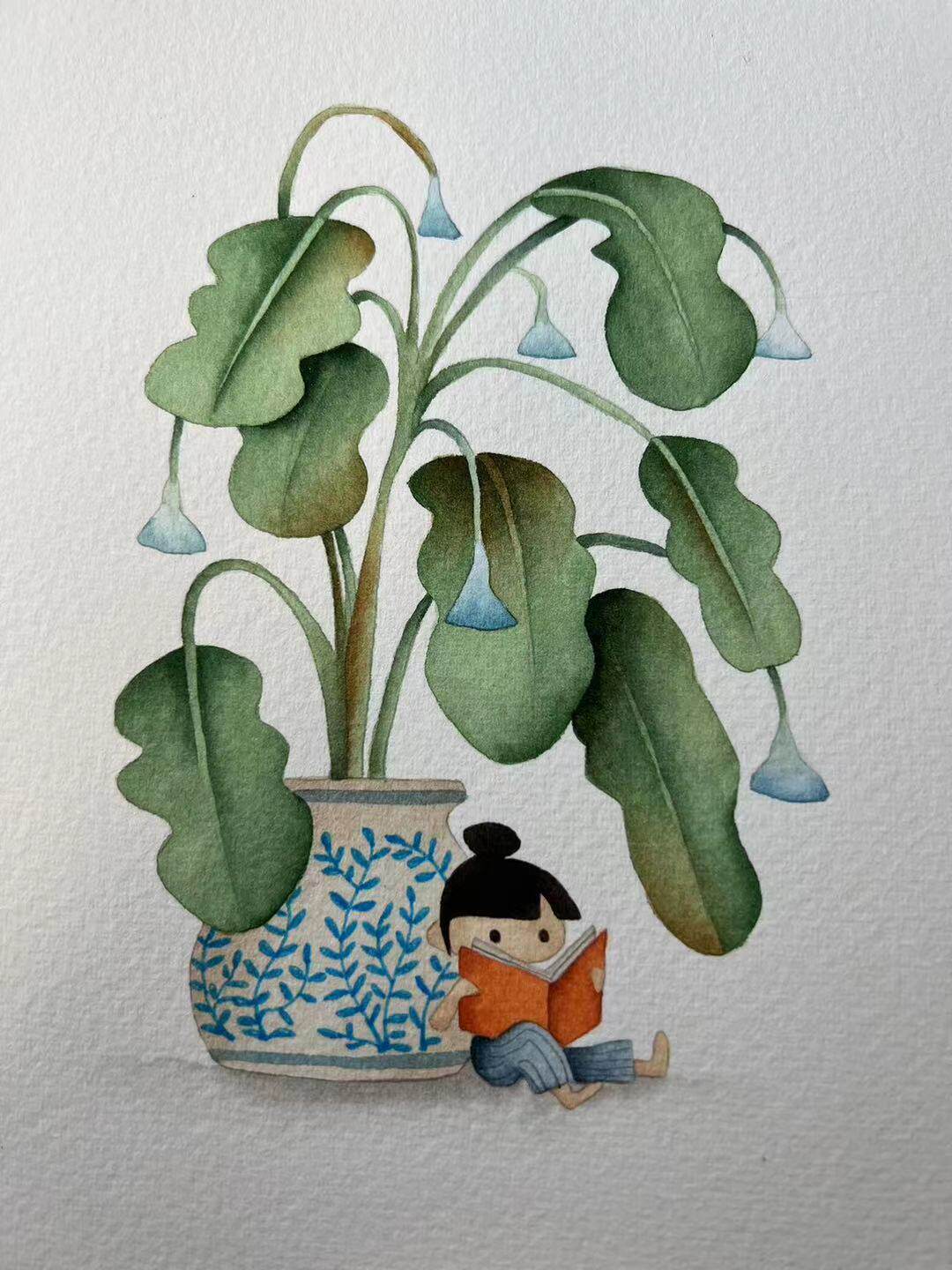 【三猫手绘】水彩画作品《静静的贺卡/卡片