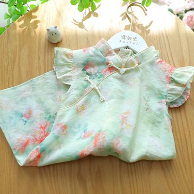 女童夏季连衣裙中大童新中式旗袍