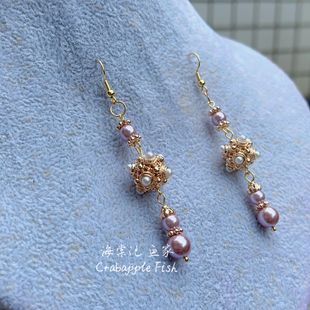 福禄 仿李静训蜻蜓眼复原大明富婆镀金葫芦珍珠汉服耳环优雅气质