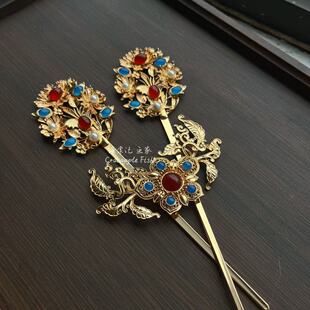 遗梦 复原掩鬓珍珠发冠战国袍明制唐制头饰汉服婚礼中式发簪配饰