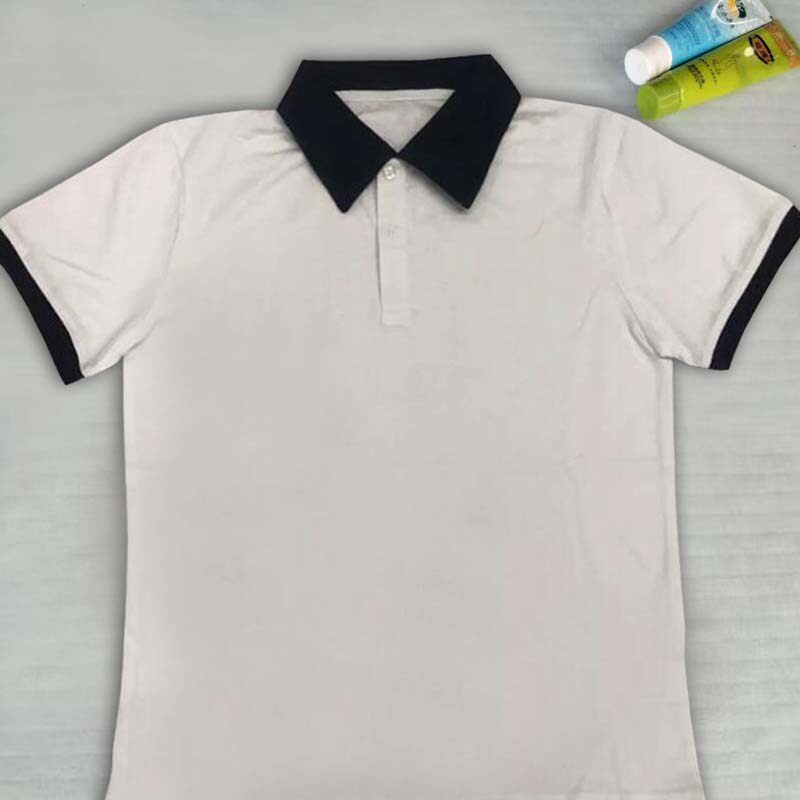 增城区荔城中学校服初一高一学校纯棉小学生运动校服藏蓝领上衣夏