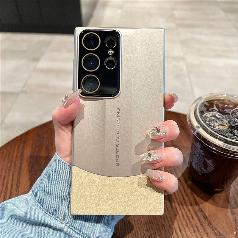 适用于三星GalaxyS25Ultra手机壳s24+非凡轻奢素皮全包式防摔自带镜头膜23保护套专用高颜值新款拼色硬壳男女