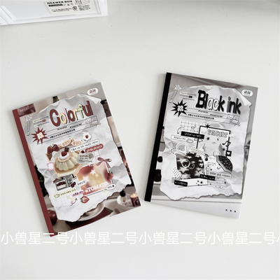 语闲pet缤纷一刻贴纸书随心小记切膜贴纸墨白印记手账拼贴diy装饰