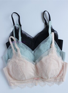 品牌无钢圈小胸文胸性感蕾丝蛋白纤维超柔内垫无痕养护内衣8185