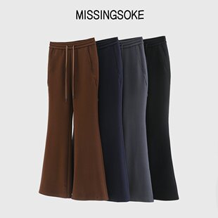 美式 垂感马蹄裤 微喇叭裤 高腰显瘦运动休闲卫裤 子女春季 6038春秋款