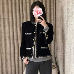 香奶奶金智妮同款 不退不换 25新款 特惠719 真丝灯芯绒外套 原1299