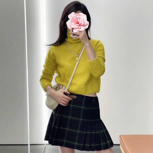 原439 芥末黄高领羊毛针织衫 特惠269 智秀同款 25新款 不退不换