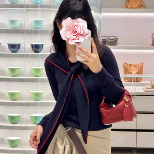 原579 羊毛针织衫 特惠379 撞色手工缝线系带 26新款 不退不换