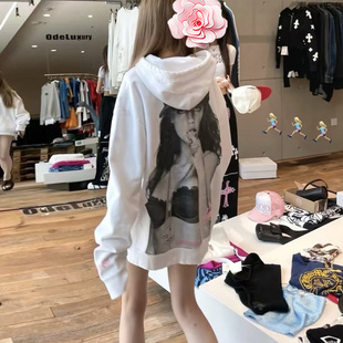 梵文女郎印花 不退不换 25新款 特惠269 抽绳连帽纯棉卫衣 原439