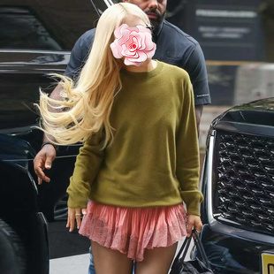 原439 抹茶色羊毛针织衫 特惠249 朴彩英同款 25新款 不退不换