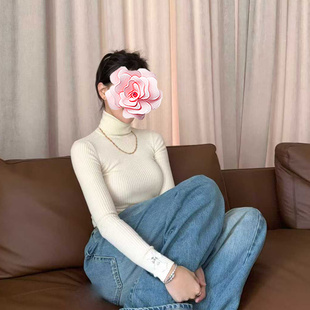 25新款 特惠219 仿皮徽章十字架 高领修身 不退不换 针织衫 原399