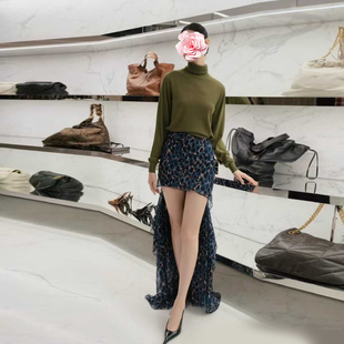 原389 抹茶绿高领针织衫 特惠209 娜扎刘雯同款 25新款 不退不换