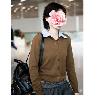 25新款 特惠259 李斯丹妮 可拆领 不退不换 羊毛针织开衫 原439