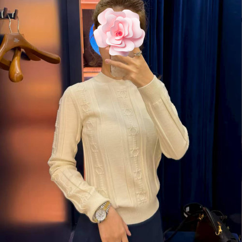 重工立体链条提花羊毛针织衫