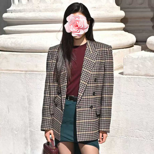 原799 彩色亲王格子羊毛西装 特惠439 娜扎同款 25新款 不退不换