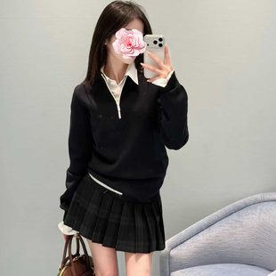 原519 60支精纺羊毛针织衫 特惠309 拉链半开胸 25新款 不退不换