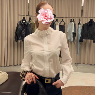 25新款 特惠239 甜美扇贝蕾丝花边翻领纯棉白衬衣 原439 不退不换