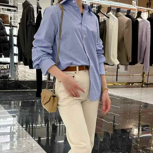 原439 大方领 特惠239 色织蓝白条纹 纯棉衬衣 25新款 不退不换