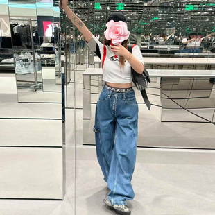 原499 假两件弯刀牛仔裤 特惠249 松紧高腰拼接 25新款 不退不换