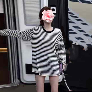 24新款 赵露思同款 棉麻条纹 不退不换 针织衫 特惠229 宽袖 原439