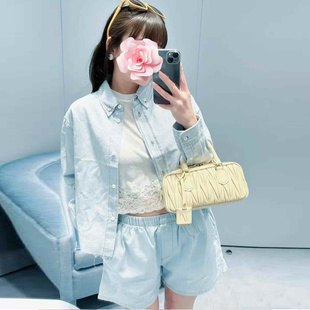 25新款 特惠239 蓝白条纹 短衬衣 不退不换 松紧高腰短裤 原439