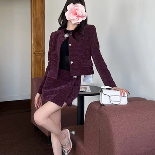 高腰包臀银线丝绒裙裤 搭片 裹式 bling水钻花朵胸针